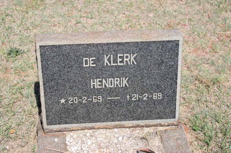 KLERK Hendrik, de 1969-1969