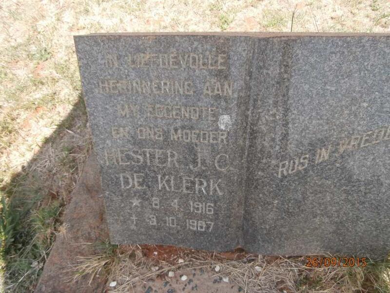 KLERK Hester J.C., de 1916-19?7