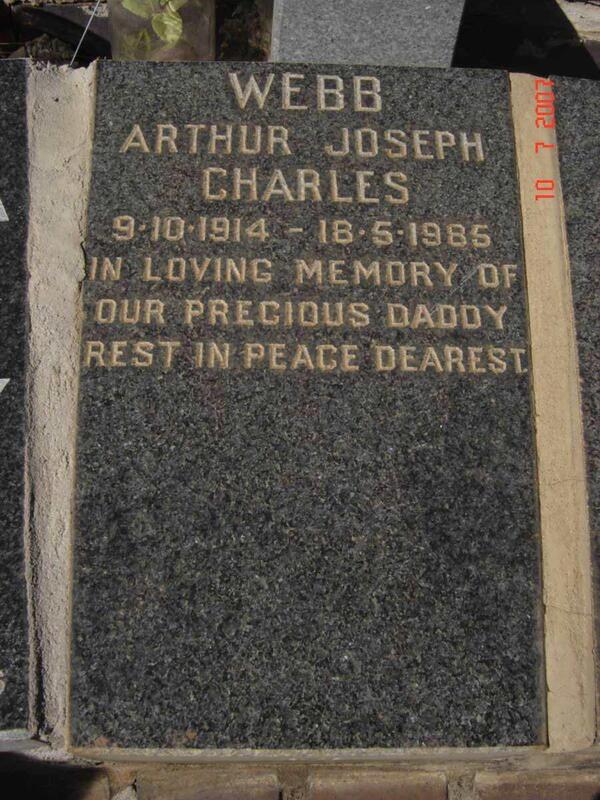 WEBB Arthur Joseph Charles 1914-1985