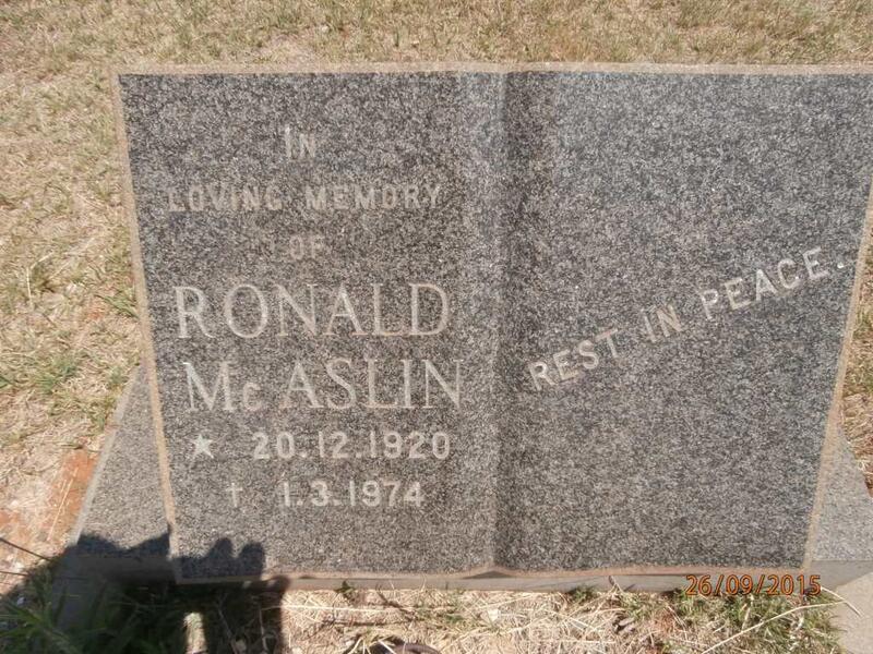 Mc ASLIN Ronald 1920-1974