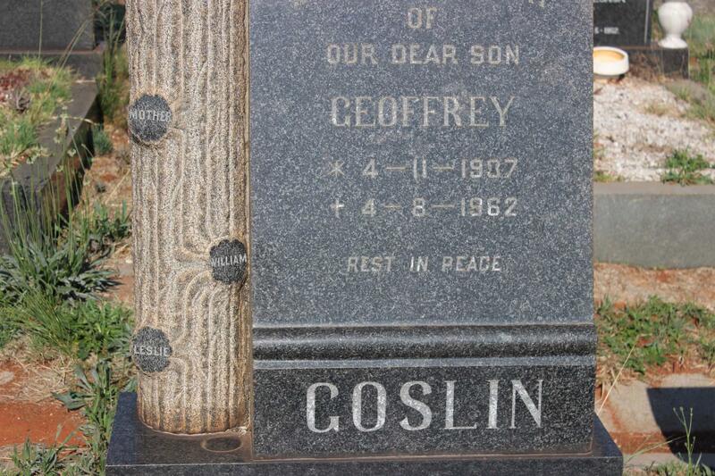 GOSLIN Geoffrey 1937-1962