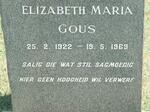 GOUS Elizabeth Maria 1922-1969
