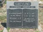 GREYLING Hester I.J.P. nee VAN ASWEGEN 1915-1973