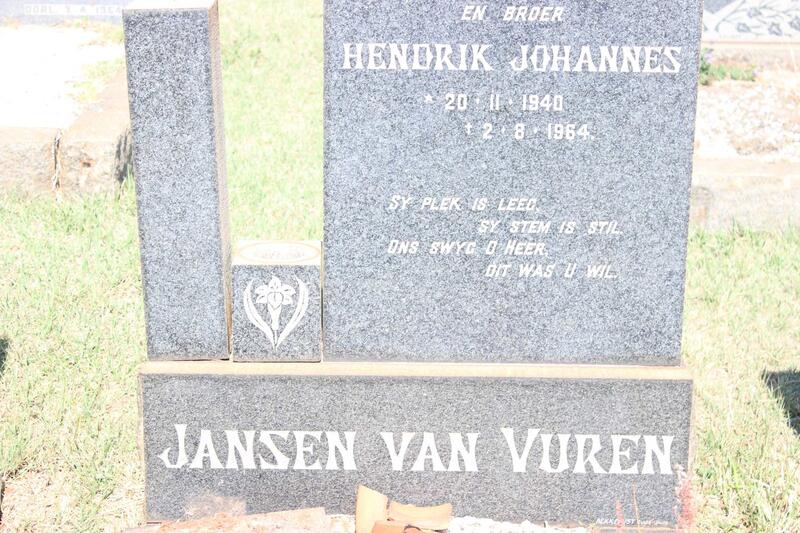 VUREN Hendrik Johannes, Jansen van 1940-1964