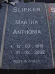 SLIEKER Martha Anthonia 1910-2002