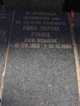 FOURIE Anna Sophia nee BENADIE 1913-1989