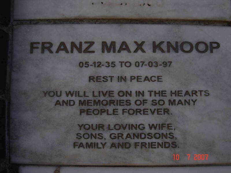 KNOOP Franz Max 1935-1997