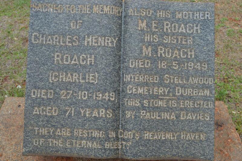 ROACH M.E. :: ROACH M. -1949 :: ROACH Charles Henry -1949