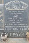 RAATS Jack 1893-1945 & Susie 1898-1982