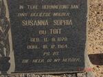 TOIT Susanna Sophia, du 1878-1964