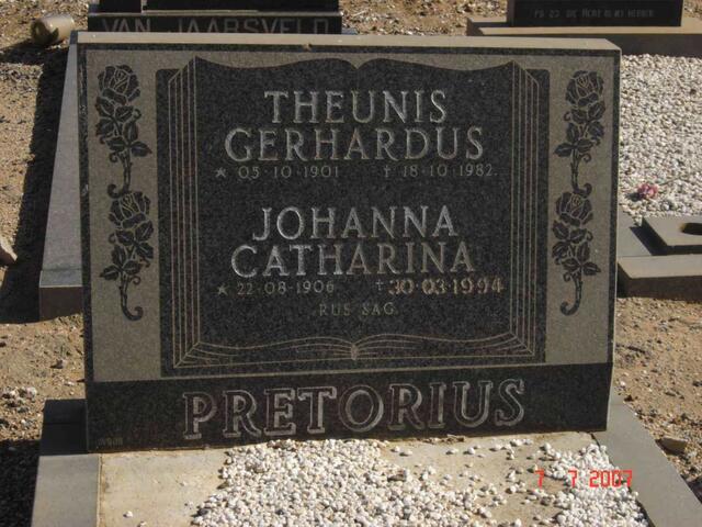 PRETORIUS Theunis Gerhardus 1901-1982 & Johanna Catharina 1906-1994