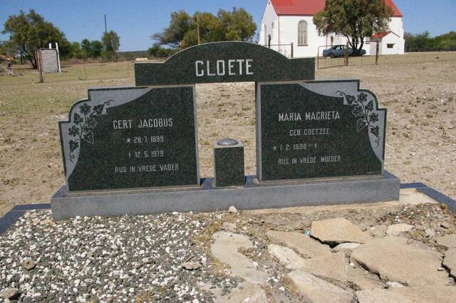 CLOETE  Gert Jacobus 1899-1979 & Maria Magrieta COETZEE 1906-