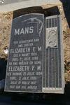 MANS Elizabeth F.M. nee HUMAN 1894-1986 :: MANS Elizabeth F.M. 1920-1980