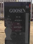 GOOSEN Aletta F.C. 1920-1999