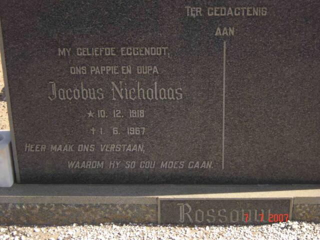 ROSSOUW Jacobus Nicholaas 1918-1967