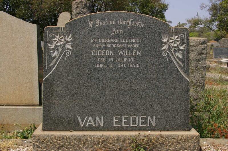EEDEN Gideon Willem, van 1911-1958