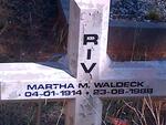 WALDECK Martha M. 1914-1988