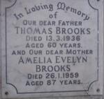 BROOKS Thomas -1936 & Amelia Evelyn -1959