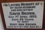 BROWN David -1955 & Mary Ann -1959