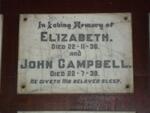 CAMPBELL John -1939 & Elizabeth -1936