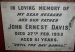DAVIS John Ernest -1952