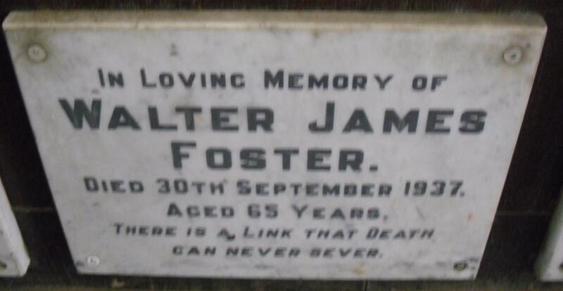 FOSTER Walter James -1937
