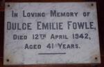 FOWLE Dulce Emilie -1942