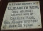 KEIR Elizabeth nee HOLIDAY -1937