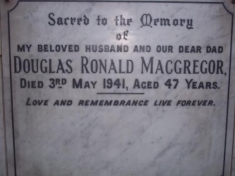 MACGREGOR Douglas Ronald -1941