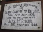 McRITCHIE Blair Ogilvie -1939 & Alice -1958
