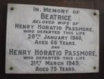 PASSMORE Henry Horatio -1949 & Beatrice -1940