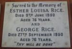 RICE George -1950 & Esther Louisa -1950