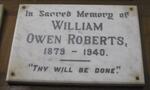 ROBERTS William Owen 1879-1940