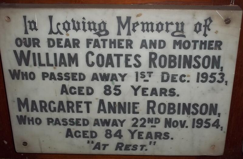 ROBINSON William Coates -1953 & Margaret Annie -1954