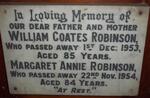 ROBINSON William Coates -1953 & Margaret Annie -1954