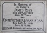 ROSS James -1936 & Edith Victoria Evans -1981
