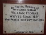 ROSS William Thomas Whyte -1954