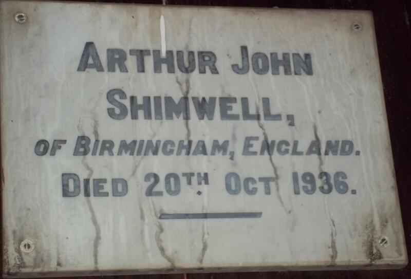 SHIMWELL Arthur John -1936