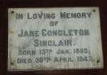 SINCLAIR Jane Congleton 1885-1942