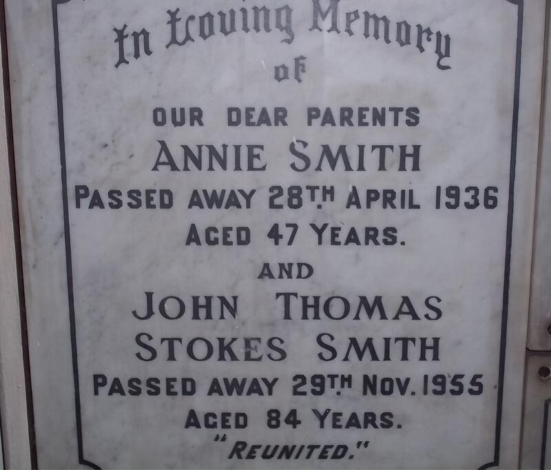 SMITH John Thomas Stokes -1955 & Annie -1936