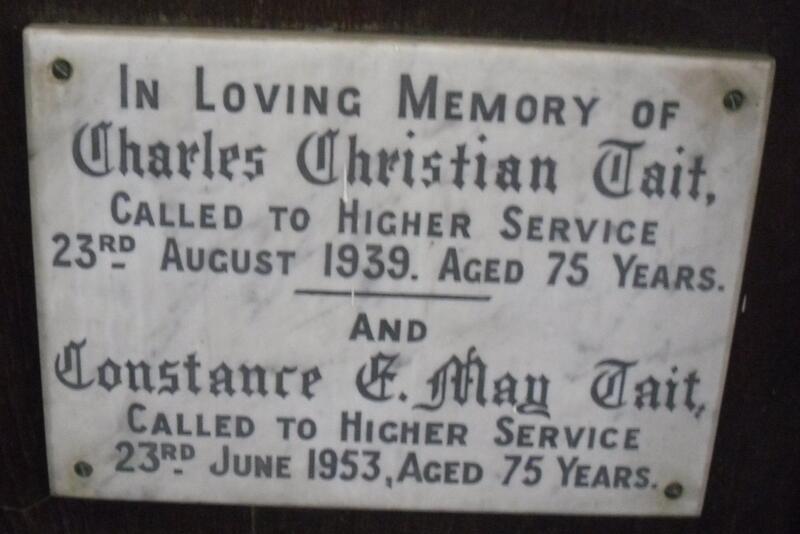 TAIT Charles Christian -1939 & Constance Elizabeth May -1953