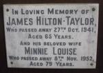 TAYLOR James, HILTON -1941 & Minnie Louise -1952