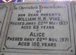 VINE William H.H. -1937 & Alice -1971
