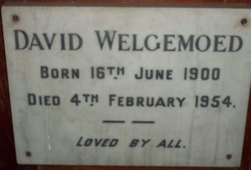 WELGEMOED David 1900-1954