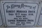 BRIEN Robert Murdock -1938 & Sophia Hendrika -1956