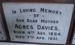 DAVIES Agnes 1894-1951