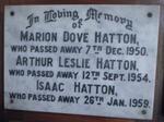 HATTON Isaac -1959 :: HATTON Marion Dove -1950 :: HATTON Arthur Leslie -1954