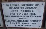 HENDRY John -1951 & Eleanor Adelaide -1954