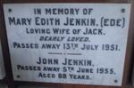 JENKIN John -1955 :: JENKIN Mary Edith -1951