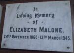 MALONE Elizabeth 1860-1945